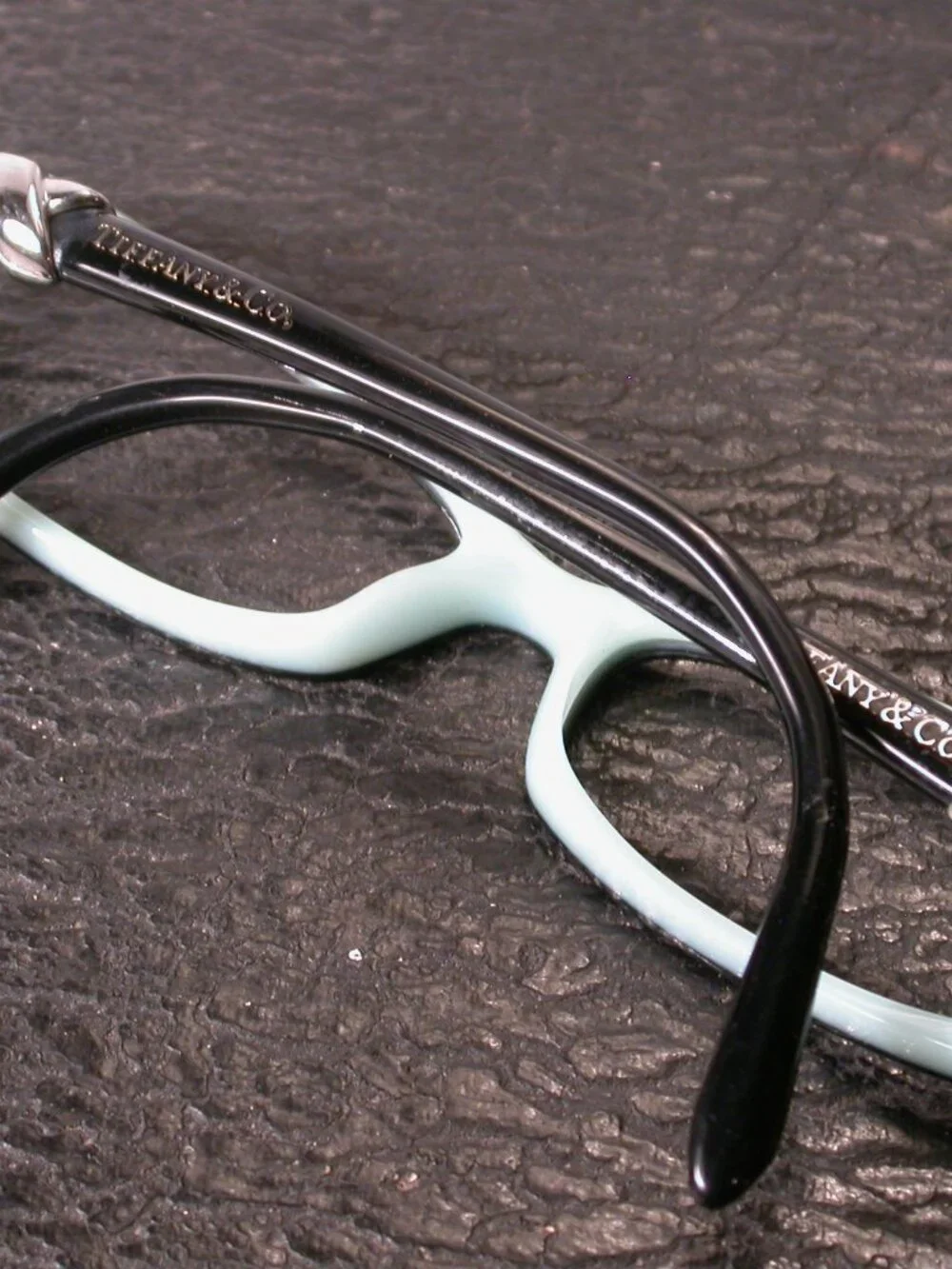 Authentic Tiffany Designer Black Blue and Chrome Eyeglasses Frames Made in Italy